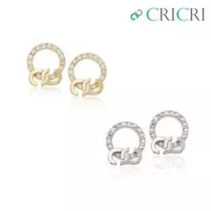 CRICRI 스와로브스키 크리스탈 제작 은침귀걸이 W135753