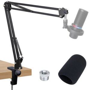 HyperX 듀오캐스트 붐 암 - 듀오캐스트와 호환되는 마이크 암, 커버 포함, 음질 개선, 듀오캐스트용 바이 선몬