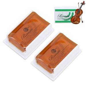 바이올린 첼로 비올라용 로진 활 라이트 천연 현악기(브라운) 2팩 비올라 더스트 로우