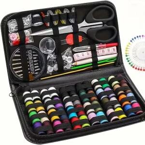27/172PCS 재봉 키트 초보자 및 전문가용 휴대용 포함품: 바늘, 실, 가위 및 기타 필수 액세서리