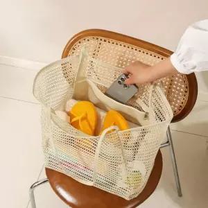 [라일리] Rly 2컬러 여름 메쉬 비치 숄더백 수영가방