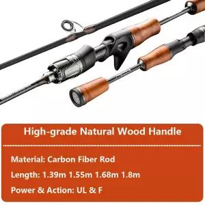 초릿대 UL초경량 잉어 송어 배스 낚싯대고체 탄소 섬유 막대 팁스피닝캐스팅스트림 레이크 루어 낚싯대2 섹
