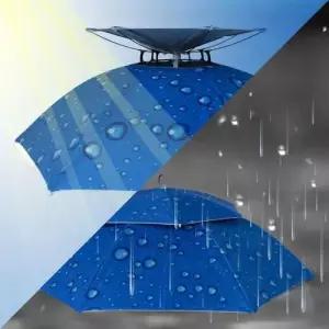 머리에 쓰는 2단 우산모자 대형 블루 WFJY41U