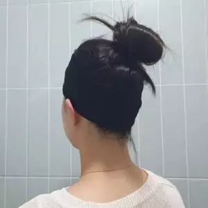 남녀공용 무지 골지 반다나 헤어밴드 블랙 WFJY23G