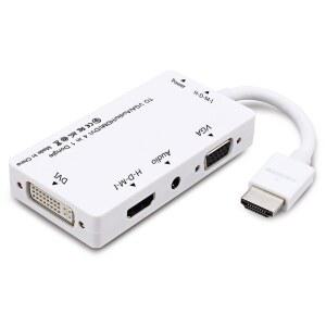영상선 HDMI 호환 i 케이블 4in 노트북용 멀티포트 H 컨버터 어댑터 DVI 모니터 HDTV 비디오 PS3 d 오디오 m 분배기 1 VGA