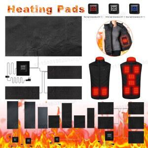 온열 조끼 열선 발열 보온 열 겨울 난방 패드 USB 전기 자켓 3단계 조절 가능 야외용 DIY 의류용