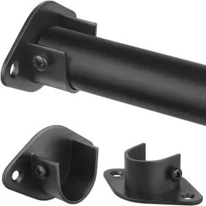 옷장 막대 옷걸이용 17~28인치 헤비 듀티 조절 금속 의류 랙 옷장용 폴 세탁물 내구성 있는 강철 블랙