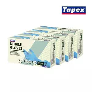 [테이팩스]무분말 니트릴장갑 100매(블루) 소 X 4개