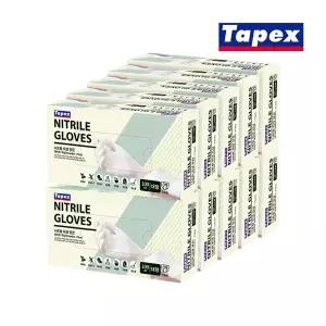 [테이팩스]무분말 니트릴장갑 100매(화이트) 대 X 10개
