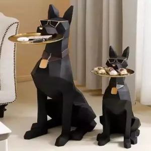 도베르만조각상 인테리어 장식품 소품 선물 강아지 조각상 거실