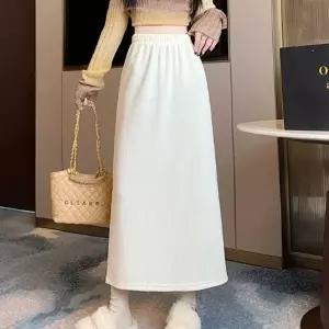 겨울 기모 안감 롱 스커트 허리 밴딩 코듀로이 치마