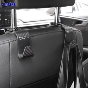 탄소 섬유 다기능 휴대용 카시트 후크 피아트 500 Abarth 스포츠 595 695 자동차 액세서리 2개