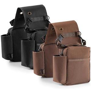 말 기어 캐리어 포멜 패킷 방수 안장 자루 패니어, 물병 카메라 휴대폰 키, 블랙, 브라운 포켓 포함 Locmeo 2개 가방