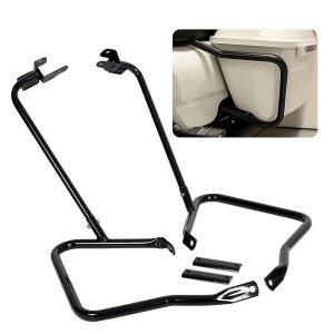 ECOTRIC 새들백 브래킷 가드 바 2014-2024 할리 데이비슨 투어링 스트리트 로드 글라이드 FLH 마운트 블랙