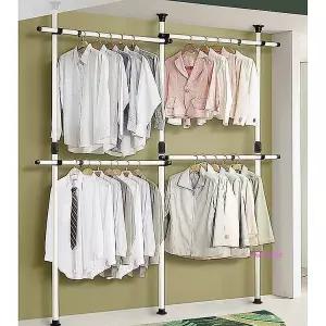 4단행거옷걸이 고정식 행가 벽행거 드레스룸 대형 옷가게 조립식 튼튼한 거치대 옷방 옷 매장용bc