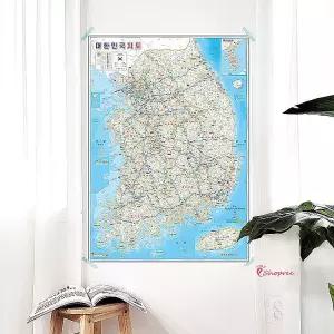 지도 77x107cm 대한민국 전국 남한 여행 국내 관광 한국 보기 도로 우리나라fib807