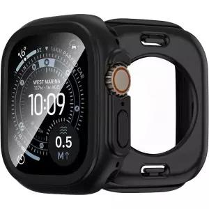 애플 워치 울트라 3/2/1용 2-in-1 방수 케이스, 화면 보호 필름 49mm, 360도 강화유리 하드 PC 범퍼 + 후면