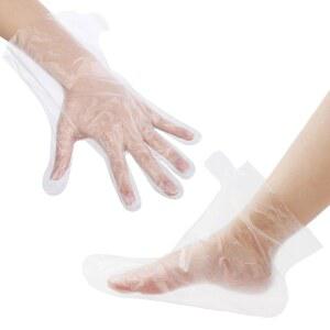 파라핀 왁스 목욕 라이너 200개, 헤어 컬러링용 일회용 플라스틱 장갑 200개 포함 풋 커버, 페디큐어 용품