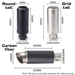 51mm 레이싱 오토바이 배기 소음기 머플러 GP 프로젝트 범용 스포츠 자전거 머플러