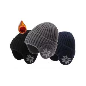 [콩심팥심]FL 눈꽃니트 비니모자 귀덮는 겨울 보온 비니 모자