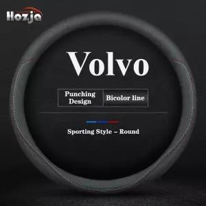 볼보 트럭 용 자동차 나파 스티어링 휠 커버 FL FE FM FH FH16 FMX VHD VNL VNM VNR VNX VM 자동 인테리어