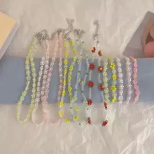 GGD 파스텔 반투명 비즈 구슬 꽃 삐삐 목걸이 초커 W9E3FDF