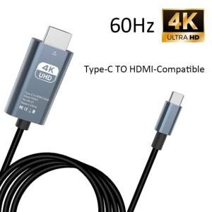 타입 C to HDMI 호환 스크린 미러링 케이블 HD 4K 휴대폰 핸드폰 컴퓨터 PC TV 노트북 외장 모니터 동일 화