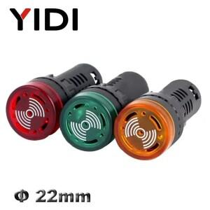 AD16-22SM 패널 마운트 LED 표시등 부저 빨간색 녹색 노란색 플래시 경보 신호 램프 22mm 12V 110V 220V
