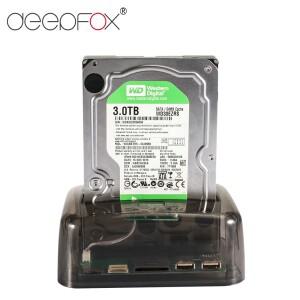 DeepFox USB 3.0 C 타입 SATA IDE 하드 드라이브 도킹 스테이션 2.5 인치 3.5 HDD 인클로저 M2 TF SD 슬롯