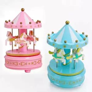 건전지 GEM592N3 뮤직박스 레트로 미니회전목마 무드등 오르골