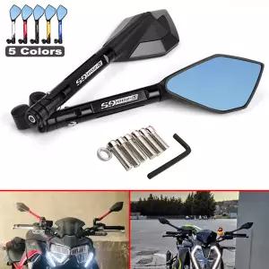 호환   R 1200 GS LC R1200GS R 1200GS ADV 어드벤처 2018 2020 CNC 핸들 바 백미러 블루 눈부심 방지 미러