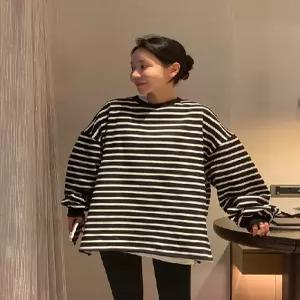 아크릭 힙커버 양기모 단가라 오버핏 맨투맨 (3color)