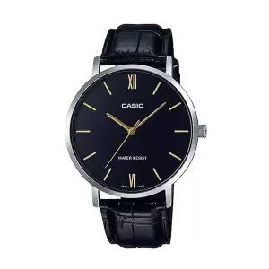 [신세계라이브쇼핑]카시오 MTP-VT01L-1B 남성 라운드 아날로그 가죽 손목 시계