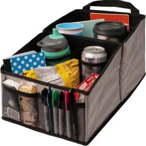 앞뒤 조수석 트럭 및 밴용 컵 홀더가 있는 루소 기어 카시트 정리함 트렁크 좌석 이동식 사무실(그레이)