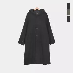 스콰즈 남성 겨울 코트 울혼방 후드 롱코트 SAZ002