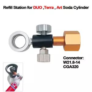 호환  탄산수 제조기 CO2 충전 리필 어댑터 스테이션 Fit SodaStream DUO TERRA Quick Connect 핑크 실린더