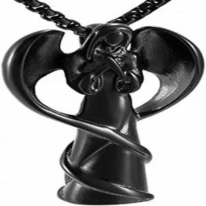 칙스코 스테인리스 스틸 엔젤 화장 항아리 펜던트 목걸이 기념 윙 유품 유골함 충전 키트 포함