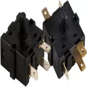 Nawwgy 전기실 히터 3핀 5핀 로터리 셀렉터 250V 16A 블랙 수동 스위치