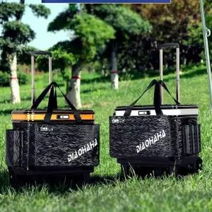 대용량 물고기통 낚시 기본 블랙 트렁크 바퀴 캐리어