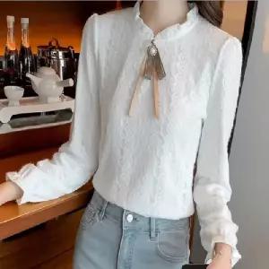 여성블라우스 정장 반목 블라우스 사무실 정장 하객룩