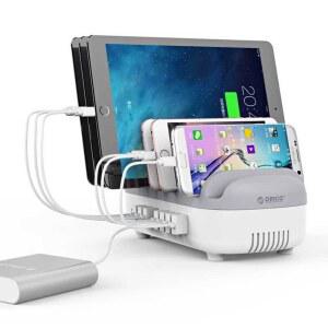 휴대폰 멀티 충전기 업소용 10포트 소켓 C타입 120W USB 태블릿 고속충전 냉각팬 1 화이트