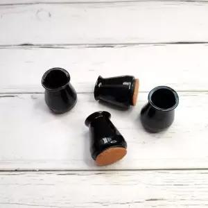 [골드스마일]XS 원형 4P 실리콘의자캡 검정색 1세트