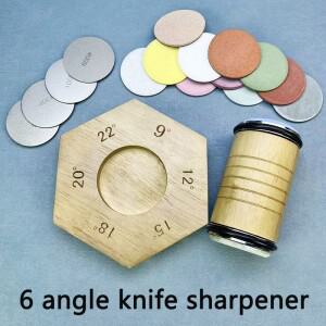 마그네틱 롤링 나이프 숫돌 다이아몬드 목재 주방 연삭 시스템 6 앵글 롤러 액세서리