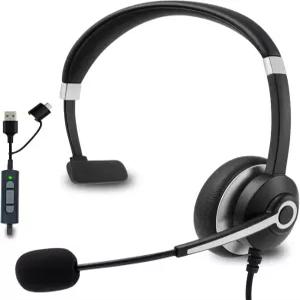 업무용 스프라흐트 USB 유선 헤드폰 IT! 무선 마이크가 있는 싱글 이어 컴퓨터 헤드셋 A C 헤드 세트