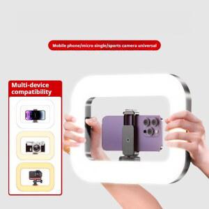 호환 Bluetooth3 지원 범용 셀카 링 라이트 충전식 디밍이 가능한 콜드 라이트 라이브 스트림용 휴대용 전화 카메라 스탠드