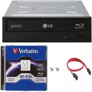 LG WH14NS40 16X 블루레이 BDXL DVD CD 내부 버너 드라이브 번들 무료 50GB M-DISC BD-R DL + SATA 케이블
