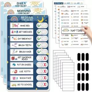 들을 위한 1단계 취침 시간 /아침 /일일 루틴 차트 마그네틱 안무 시각적 일정표 가정용 스케줄 보드