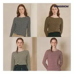 벤시몽 여성 워셔블 니팅 스트라이프 긴팔 티셔츠 4종택일 563030