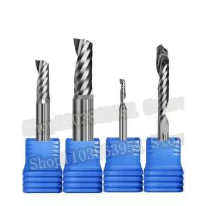 호환  텅스텐 강 싱글 플루트 엔드밀 3.17518 섕크 나선형 라우터 비트 목재플라스틱 절단용 1플루트 CNC