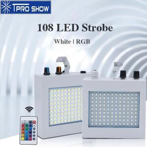 화이트 RGB 스트로브 라이트 파티 108 LED 스트로보스코프 프로젝터, 플래시 속도 조절 가능, 디스코용 리